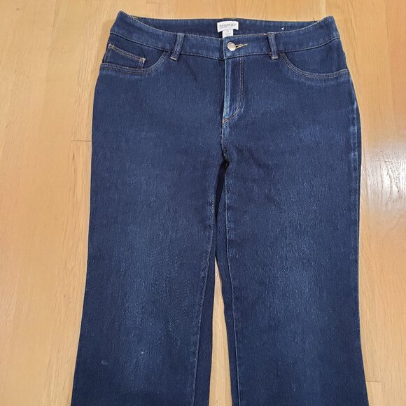Zenergy by Chicos Women Jeans Size 1/M8 Regular Dark Blue Denim Stretch - Picture 2 of 15
